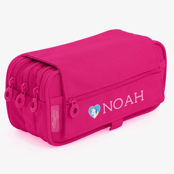 Surakey Astuccio con 3 scomparti, grande capacità, per adolescenti, ragazze, con chiusura lampo, per il trucco, per la scuola, l'ufficio, Colore: rosa., Moda