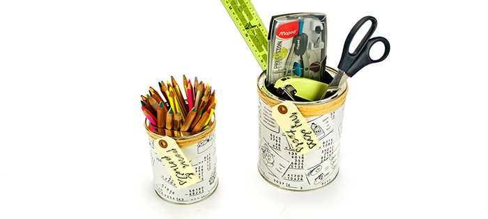 Scatole di latta riciclate e decorate con decoupage: un regalo per i professori