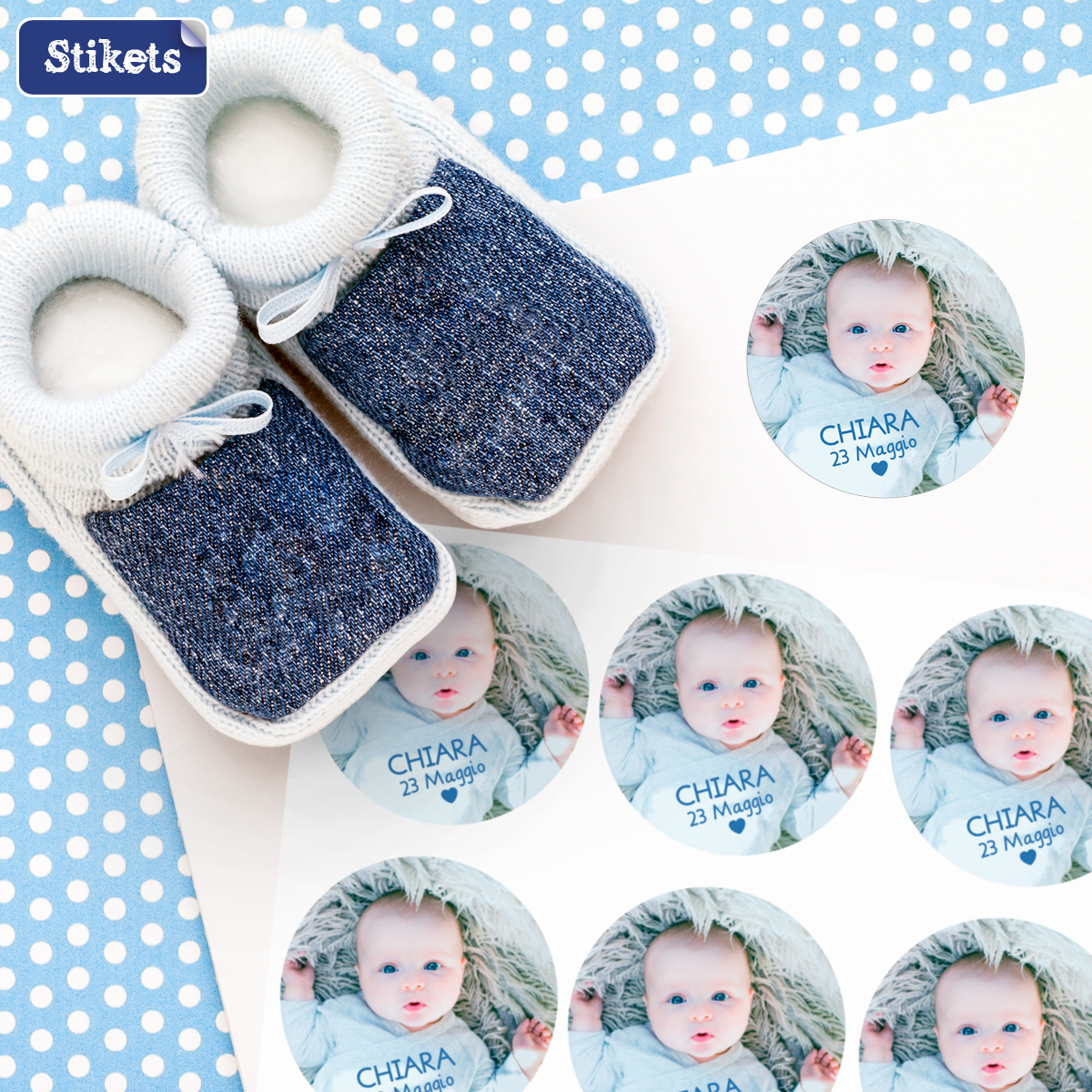 Etichette Regalo Tonde Per Baby Shower – 50 Pezzi Con Nastro Di Raso, Scritta "It's A Girl", Carta Di Lino 250g/m², Diametro 5 Cm