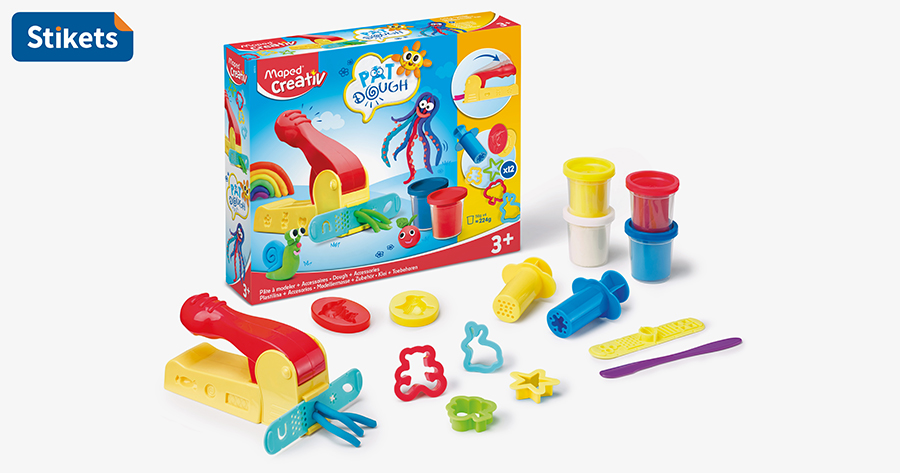 BONNYCO Set Plastilina per Bambini con Stampini e Sacchettini Regalo