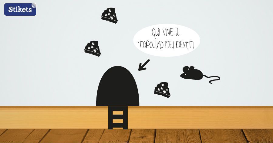 Adesivo Da Parete Topolino | Vinile Decorativo 18x7 Cm | Nero | Per Battiscopa E Pareti - Foto 5